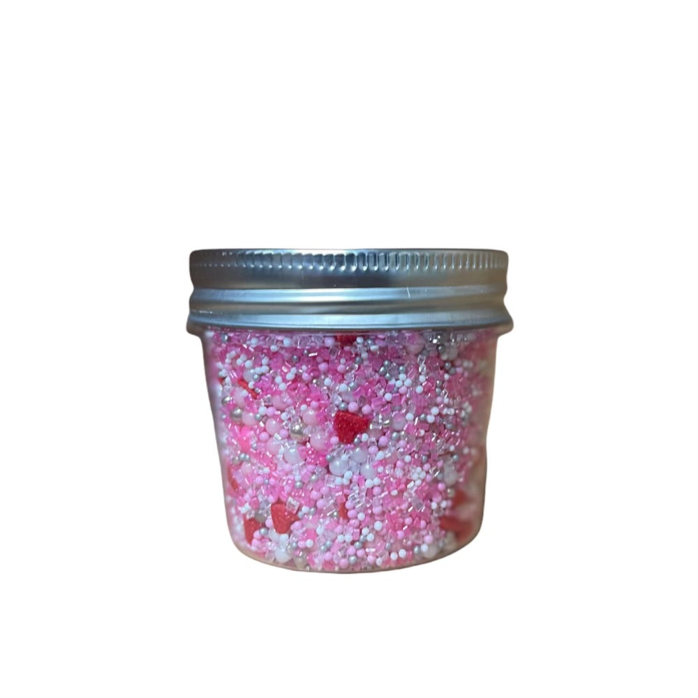 Fancy dark pink Valentine’s sprinkles