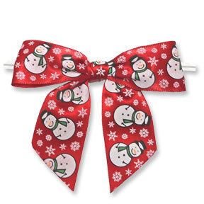 Red Snowman Bow